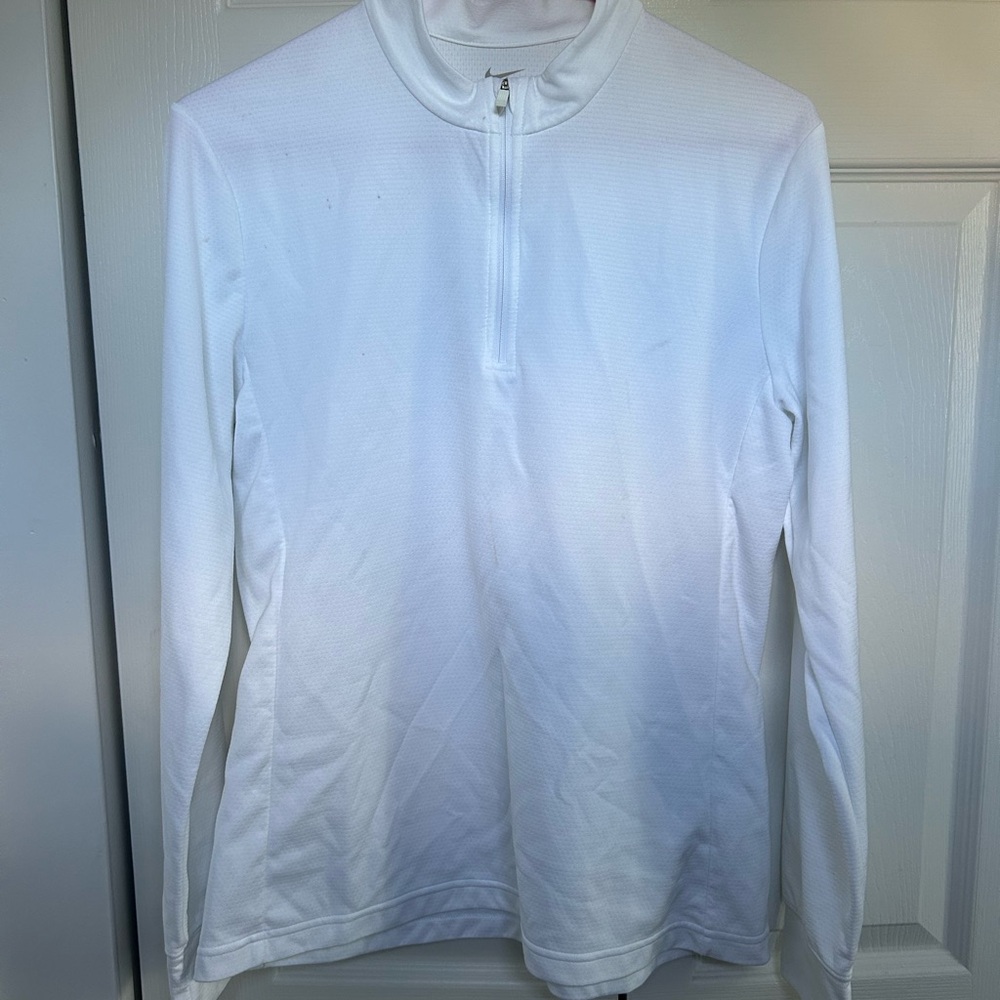 White quarter zip Nike sweatshirt